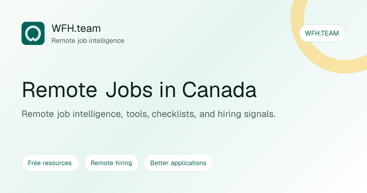 Remote Jobs in Canada | WFH.team