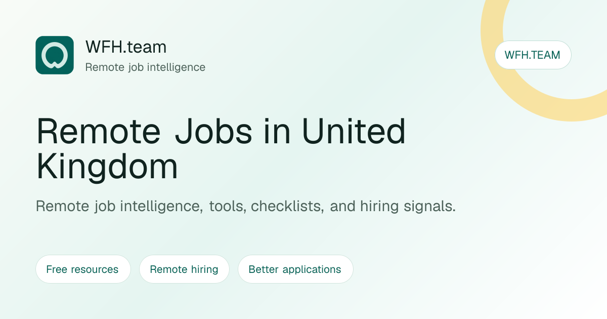 Remote Jobs in United Kingdom | WFH.team