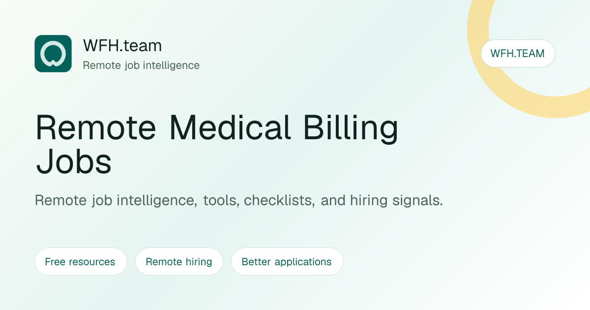 Remote Medical Billing Jobs | WFH.team