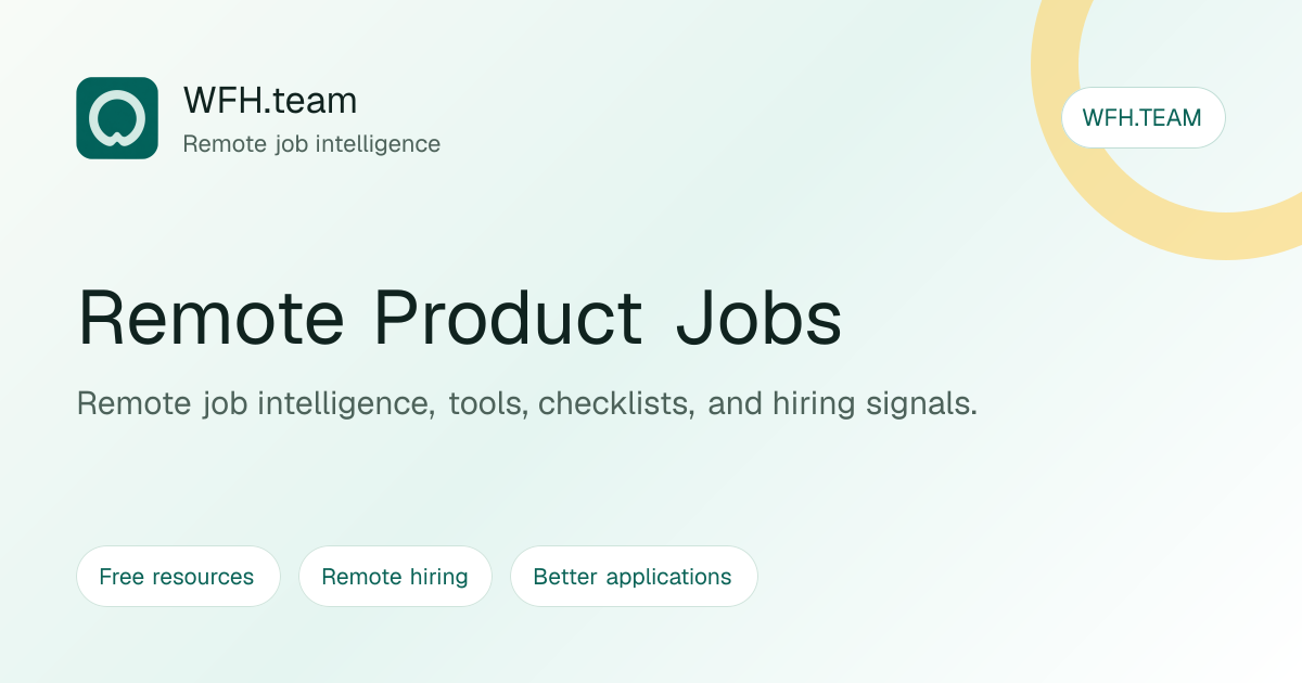 Remote Product Jobs | WFH.team